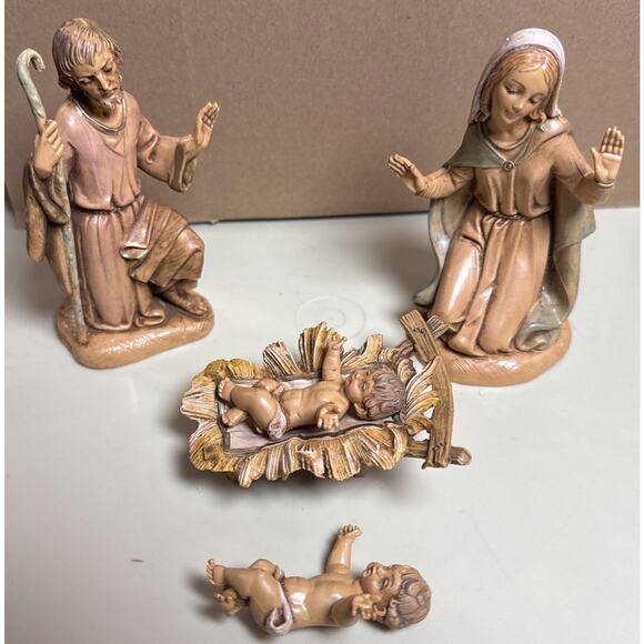 Vintage Depose Italy Nativity Set 10 Pc + Bonus Baby Jesus Hand Painted - Picture 8 of 8